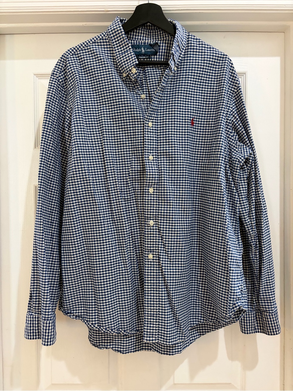 Ralph Lauren Blue Gingham Button-Down Men's Shirt Size XXL